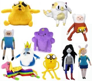 Adventure Time Plush Set Of 10 w/ Jake Finn Fiona Lumpy Rainicorn