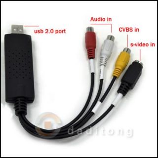 USB 2 0 Video Capture Adapter with Audio TV DVD to PC