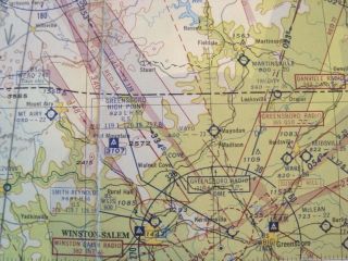 1956 KANAWHA RIVER PILOT FLIGHT NAVIGATION CHART Military+ OH KY NC WV 