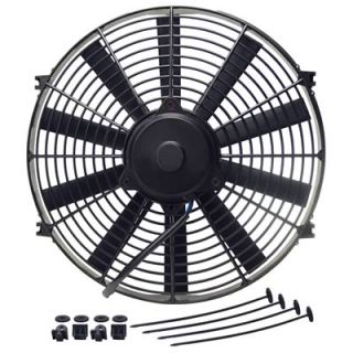 Derale Performance Straight Blade Electric Fan 1 100 CFM Puller 14 