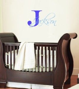 Personalized Baby Name Monogram Vinyl Wall Decal