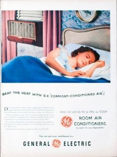 1954 General Electric Room Air Conditioners Vintage Ad