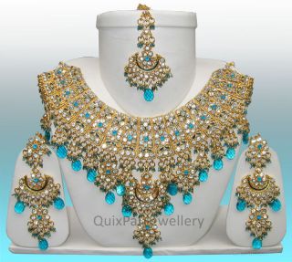 Turquoise Costume Jewelry Jodha Akbar Necklace Set 921
