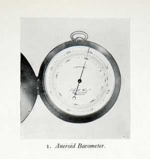 1944 Print Aneroid Barometer Atmospheric Pressure Air Analysis Gadget 