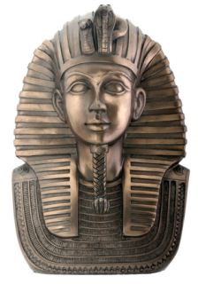 Item: EGYPTIAN KING TUT BRONZE COLOR STATUE BUST.ANCIENT EGYPT 