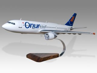 Airbus A300 Onur Air Wood Desktop Airplane Model