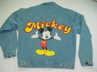   Disneyland Mickey Mouse Denim Jean Jacket Mens M Jerry Leigh