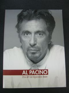 Al Pacino 35th AFI Life Achievement Award Booklet 2007 Softcover 