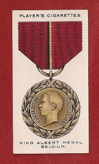 The KING ALBERT MEDAL BELGIUM Humanity Medal 1927 original card
