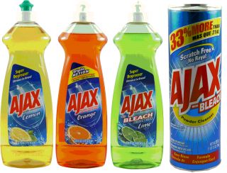 Ajax Liquid Soap with Bleach Powder Cleanser Antibacterial Dish Liquid 