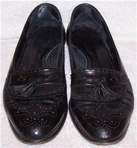11 44 Johnston Murphy Black Patent Leather Wing Tip Tassle Loafer 