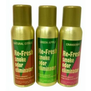    Fresh Smoke Odor Eliminator Set Of 3 4oz Spray Air Freshener Can New