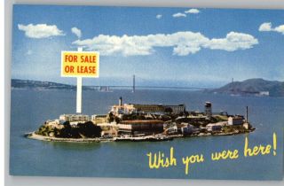 Postcard Wish You Were Here Alcatraz San Francisco CA