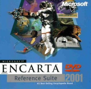 MS Encarta Reference Suite 2001 PC DVD rich multimedia
