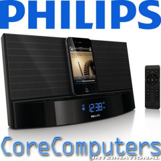 Philips iPhone iPod Sound System w Alarm Clock Radio Stand New 4S 4 