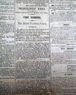 RARE Confederate New Orleans La Albert Sidney Johnston Civil War 1861 