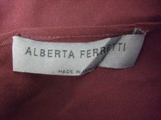 ALBERTA FERRETTI  Wine red Comes w/ slip A line Skirt Pleat 