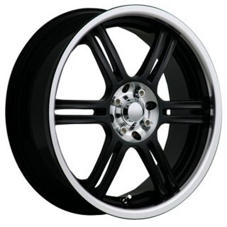 17 Black Akuza 424 Wheels Rims 5x100 5x114 3 5 Lug WRX RSX Mazda 3 6 