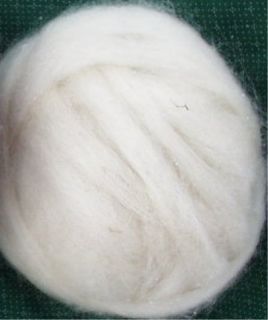 Super Soft Pure White Kid Mohair Romney Merino Alpaca Wool Roving Spin 
