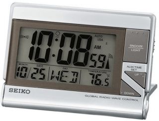 Seiko QHR016SLH Global R Wave Atomic Alarm Clock