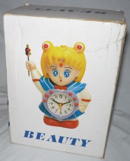 Vintage Sailor Moon Beauty Alarm Clock Plays Music Theme Song Talks 