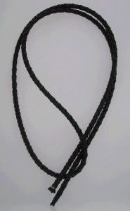 Bolo Tie Cord String Leather Black 4 Ply Replacement