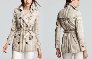 Burberry Brit Burberry Brit Alcester Check Printed Short Trench NWT 