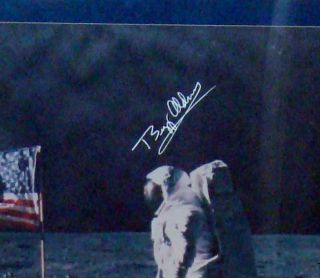Buzz Aldrin Signed Huge Framed Moon Landing Poster PSA