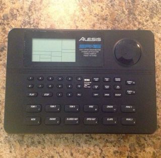 Alesis SR 16 Stereo Drum Machine with power supply and foot switch