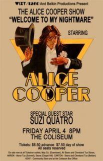 Alice Cooper 1975 Cleveland Concert Poster