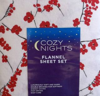 Cozy Nights Flannel Sheet Set Winterberry King or Queen NIP