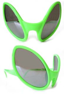 Alien UFO Bug Lizard Eye Glasses Big Sunglasses Green
