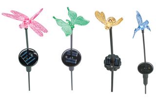 Four Seasons Dragonfly Butterfly Bumble Bee Hummingbird Solar Powered 