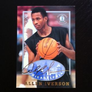 Allen Iverson 1997 Autographed Collection Card 76ers NBA MVP Scoring 