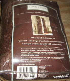 Allen Roth Roselle Chocolate Brown Textured Pole Top Window Panel 