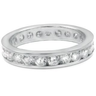 Round Diamond Alternative Eternity Ring Size 7 White 14k gold over 925 