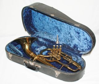 Elkhorn by Getzen Alto Horn with Mouthpiece in Hard Case Fast free 