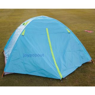   Person Camping Hiking Aluminum Poles Double Walls Tent w Rainfly BLue