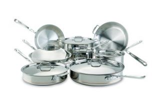All Clad 60090 Copper Core 14 Piece Cooking Kitchen Cookware Set 