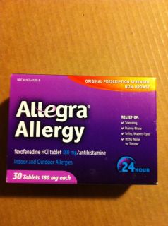 Allegra Allergy Indoor and Outdoor Allergies 30 Tablets 180 MG 24 Hour 