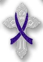 Alzheimers Awareness Purple Ribbon Religious Cross Inspirational 