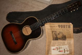 1930s National Academy vintage acoustic lap steel slide guitar w/ case 