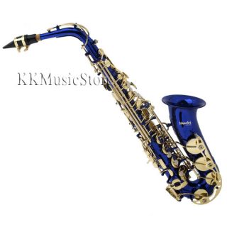 New Mendini Blue Alto Saxophone Sax 10 Reeds $39 Tuner