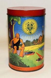 Vintage 1937 Alley Comic Strip Game Graphics Cardboard Canister