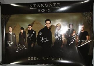 SG1 Stargate SG 1 Cast Signed 200th Episode Poster