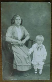 Vintage Photograph Postcard Ambridge PA Woman Child