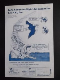 Tony Levier Flight Safety Poster Lockheed Test Pilot