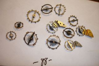 12 1800s 12 18 Others Mostly Elgin and Waltham Pocket Watch Balances 