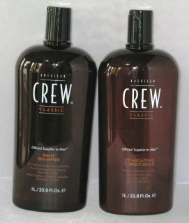 American Crew Daily Shampoo Stimulating Conditioner Liter Set 33 8 oz 