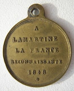 Alphonse de Lamartine 1848 French Revolution Historic Medal